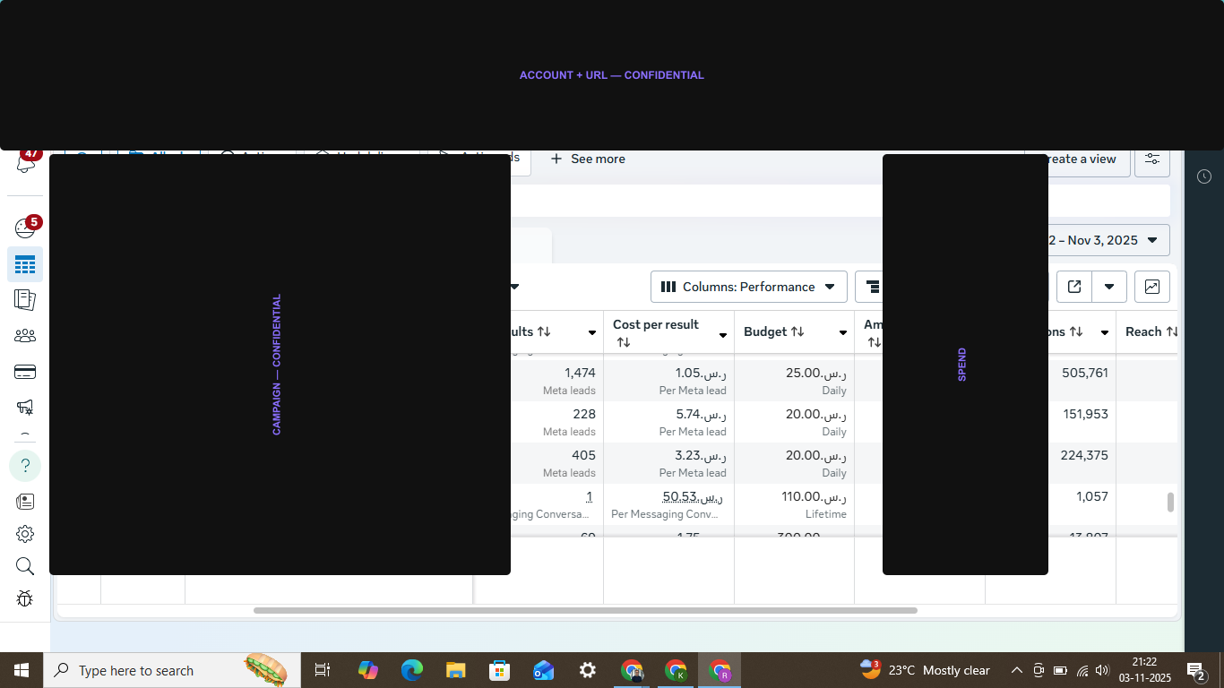 Visanswer — redacted campaign dashboard